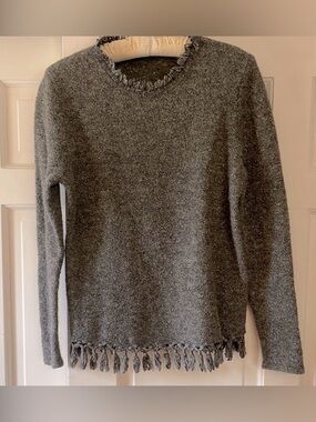 J. McLaughlin sparkly tassel hem wool sweater